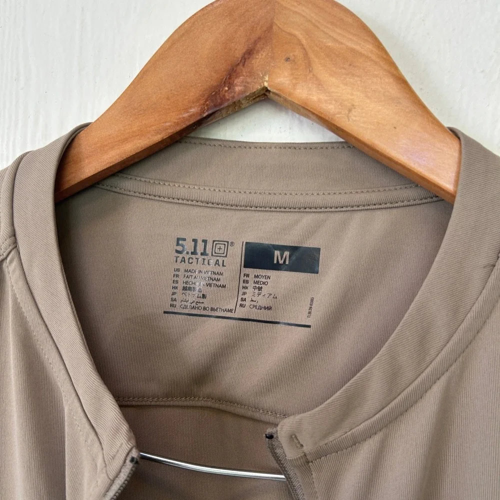 5.11 Tactical Rapid Half Zip Pullover Mens Medium Brown Long Sleeve 82118-070